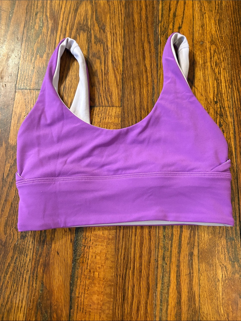 🎉Reversible Lululemon athletica purple/white scoop-back sports bra!
